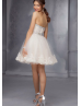 Lace Tulle Beaded Sweetheart Neckline Knee Length Prom Dress 